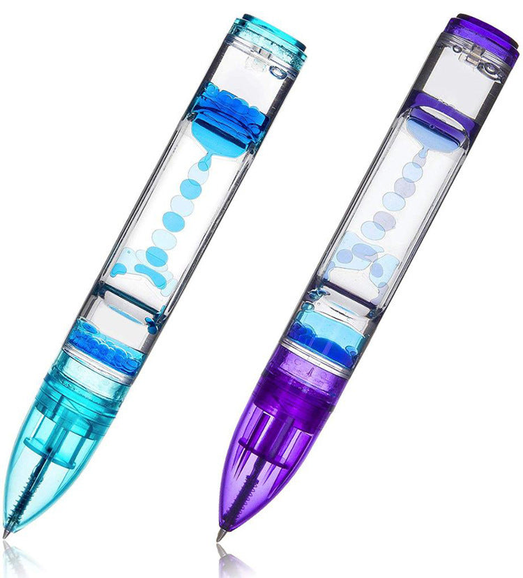 Wholesale Acrylic Color Liquid Hourglass Stress Relief Pen