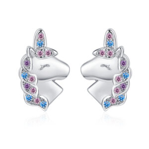 Wholesale Unicorn Rainbow Copper Earrings