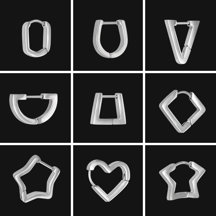 Wholesale Alien Shaped Stainless Sier Punk Earrings