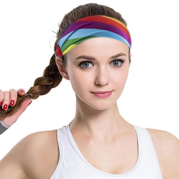 Wholesale Fabric Amazon Rainbow Sport Headband