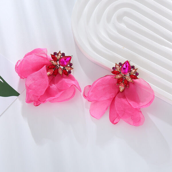 Wholesale Mesh Flower Earrings