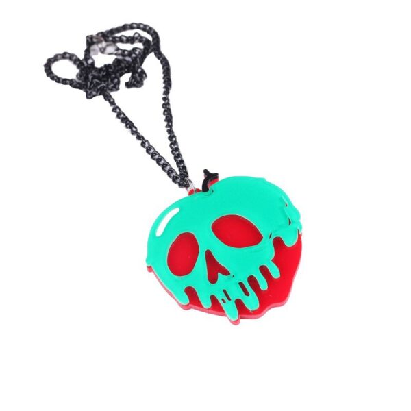 Wholesale Halloween Scary Rotten Apple Acrylic Necklace