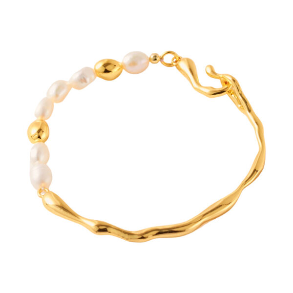 O1CN01jmOn2K1EXNpNuxmHs_3934130361-0-cib Wholesale French Natural Baroque Pearl Asymmetric Stainless Steel Bracelet