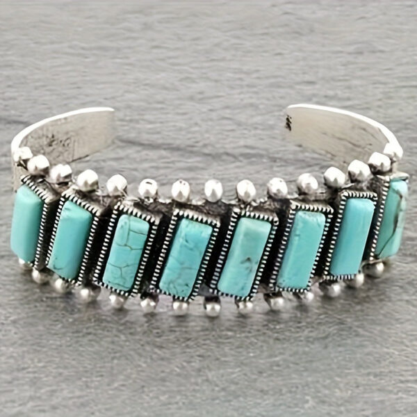 O1CN01jndp9Q1qyMi7kFmVu__2206372095564-0-cib Wholesale Bohemian Natural Turquoise Open Retro Pattern Bracelet