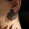 Wholesale Vintage Geometric Cutout Black Metal Earrings