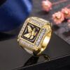 Wholesale Gold Plated Zircon Eagle Men’s Copper Rings