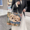 Wholesale Puppy Cat Vintage Polyester Embroidered Knit Bag