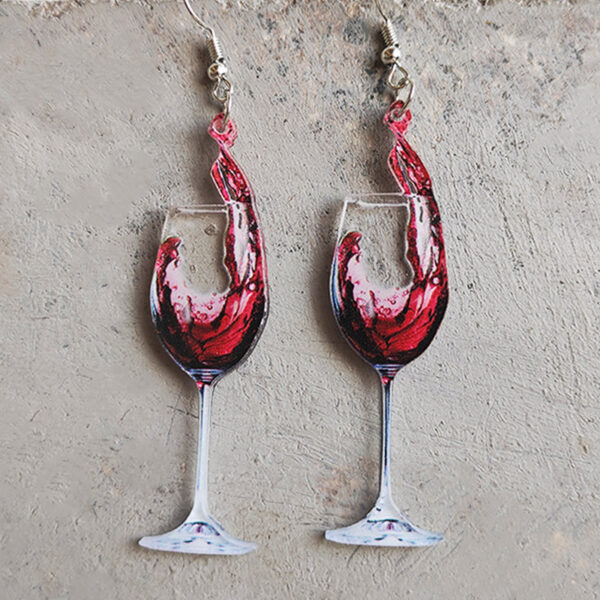 Wholesale Wine Glass Beer Red Wine Whiskey Transparent Acrylic Earrings