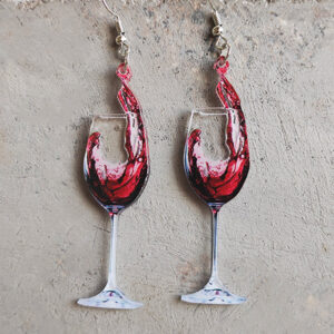 Wholesale Wine Glass Beer Red Wine Whiskey Transparent Acrylic Earrings