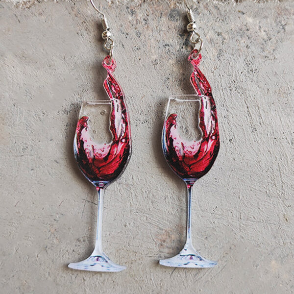 Wholesale Wine Glass Beer Red Wine Whiskey Transparent Acrylic Earrings