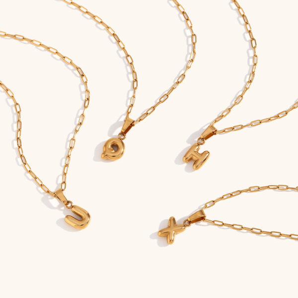 Wholesale Mini Bubble Letter 18K Necklaces