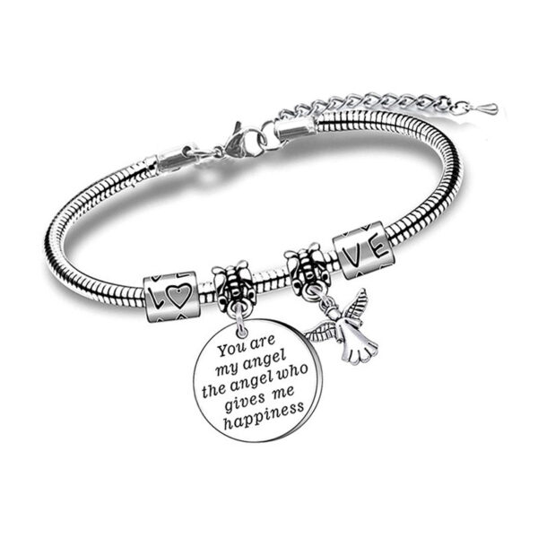 Wholesale You are my angel Stainless Steel Lettering Bracelet