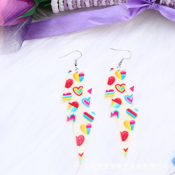 Wholesale Rainbow Leopard Stripe Acrylic Earrings