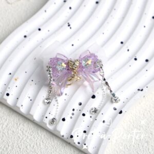 Purple / Handmade 03-crystal butterfly heart
