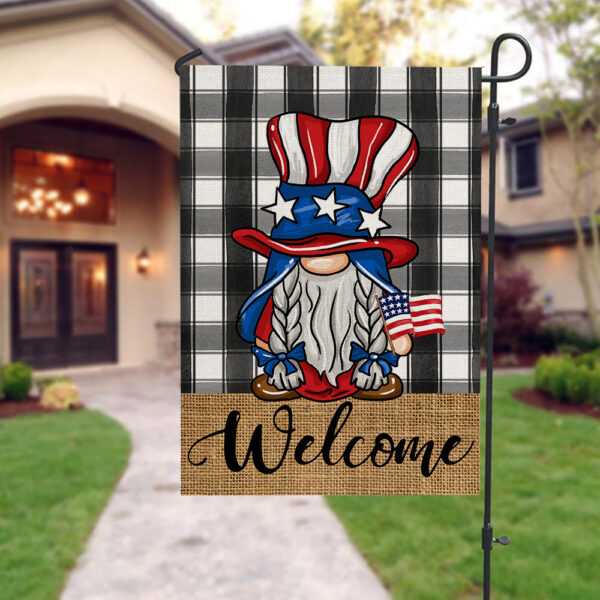 Wholesale Double Sided Garden Flag American Independence Day Linen Print Outdoor Courtyard Decoration Small Flag
