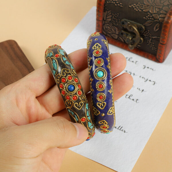 Wholesale Tibetan Vintage Nepalese Brass Bracelet with Turquoise