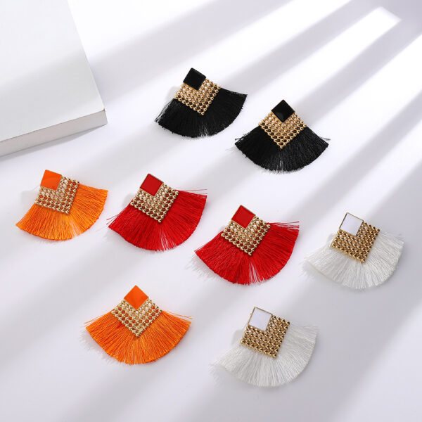 Wholesale Bohemian Multicolor Tassel Alloy Earrings