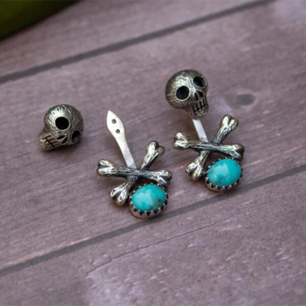 Wholesale Vintage Skull Bones Alloy Earrings