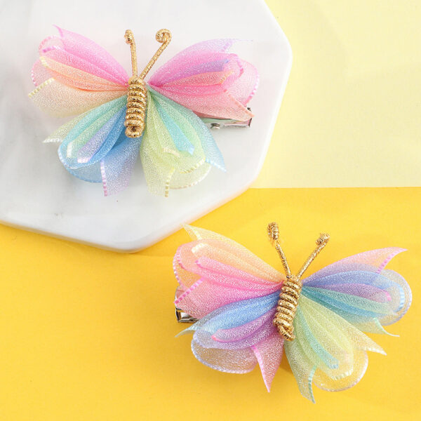 Wholesale Kids Mesh Butterfly Fabric Hair Clips Baby Supplies