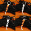 Wholesale Halloween Pumpkin Spider Wood Beads Beaded Keychain