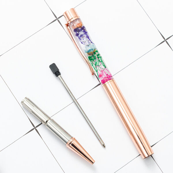 Wholesale Metal Crystal Preserved Flower Ballpoint Pen