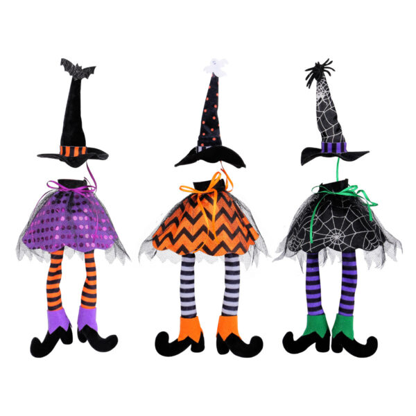 O1CN01k3LWFN1DlIMcbFkzT_3371810256-0-cib Wholesale Halloween Witch Hat Long-legged Wine Bottle Set Ornament