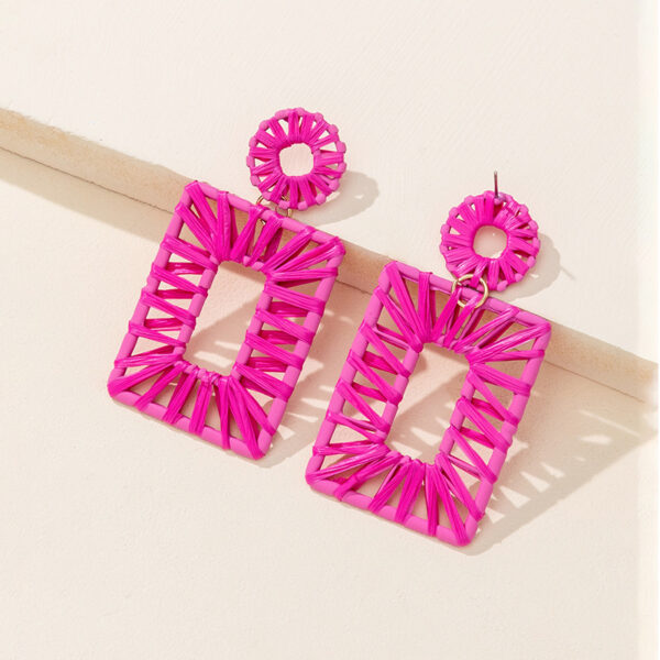 O1CN01k3uKih1ZBUkMHXq1M_2925713156-0-cib Wholesale Colorful Raffia Metal Earrings