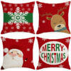 Wholesale Cartoon Santa Claus Christmas Printed Polyester Pillow Covers