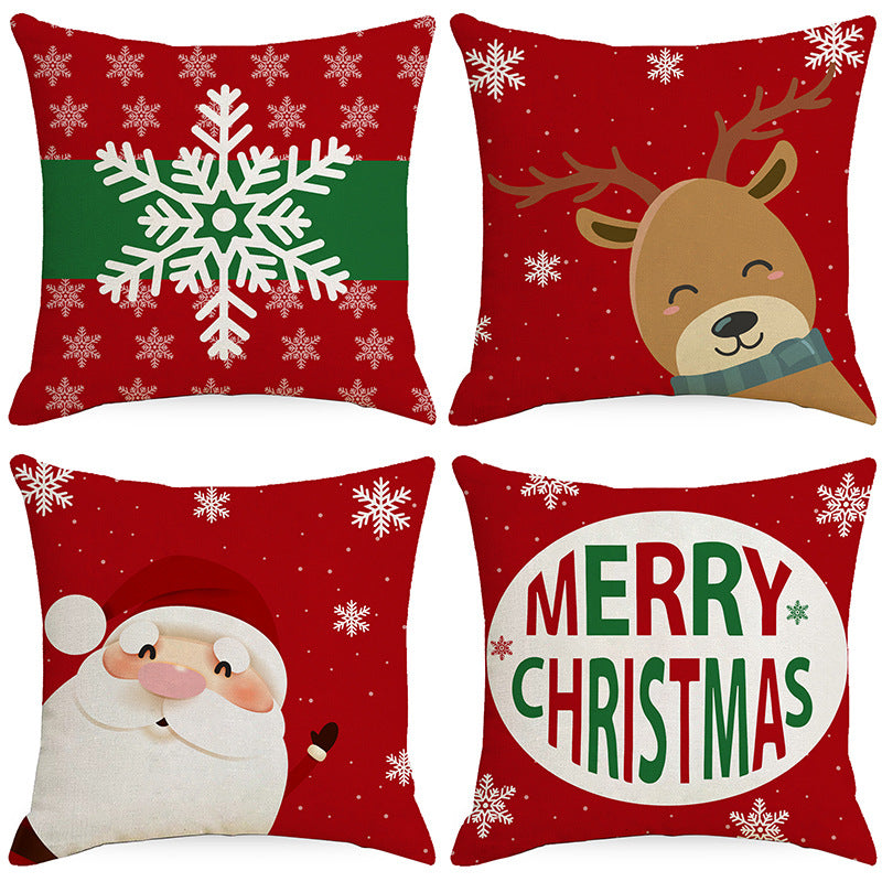 Wholesale Cartoon Christmas Printed lyester Pillow Covers