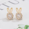 Wholesale Rotating Bunny Copper Earrings