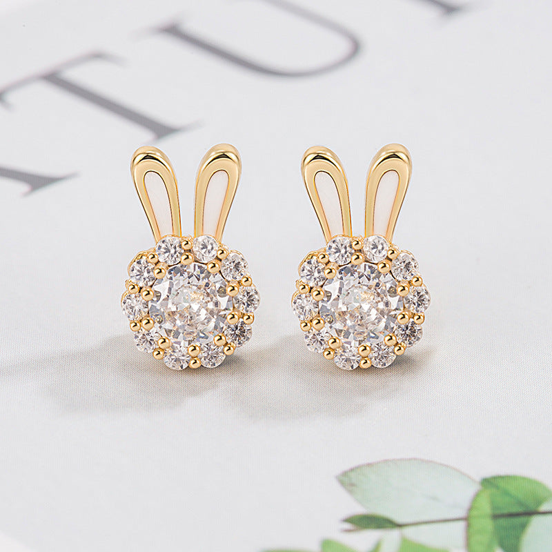 Wholesale Rotating Bunny Copper Earrings