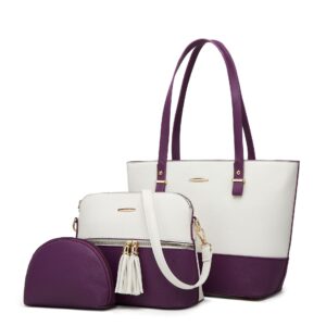 White with purple
