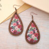 Wholesale Ethnic Style Wooden Droplet Shaped Retro Earrings
