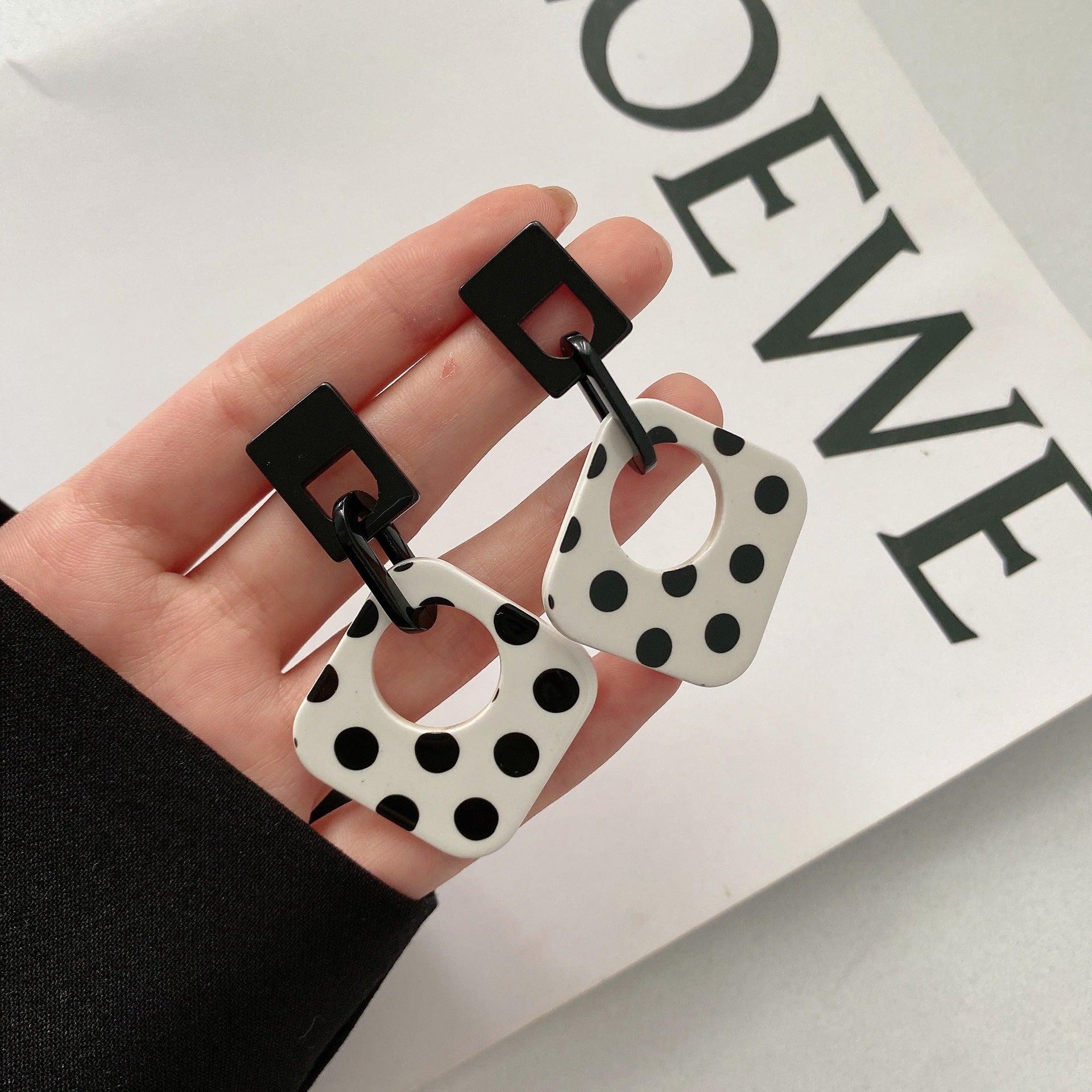 Wholesale lka Dot Geometric S925 Sier Pin Acrylic Earrings