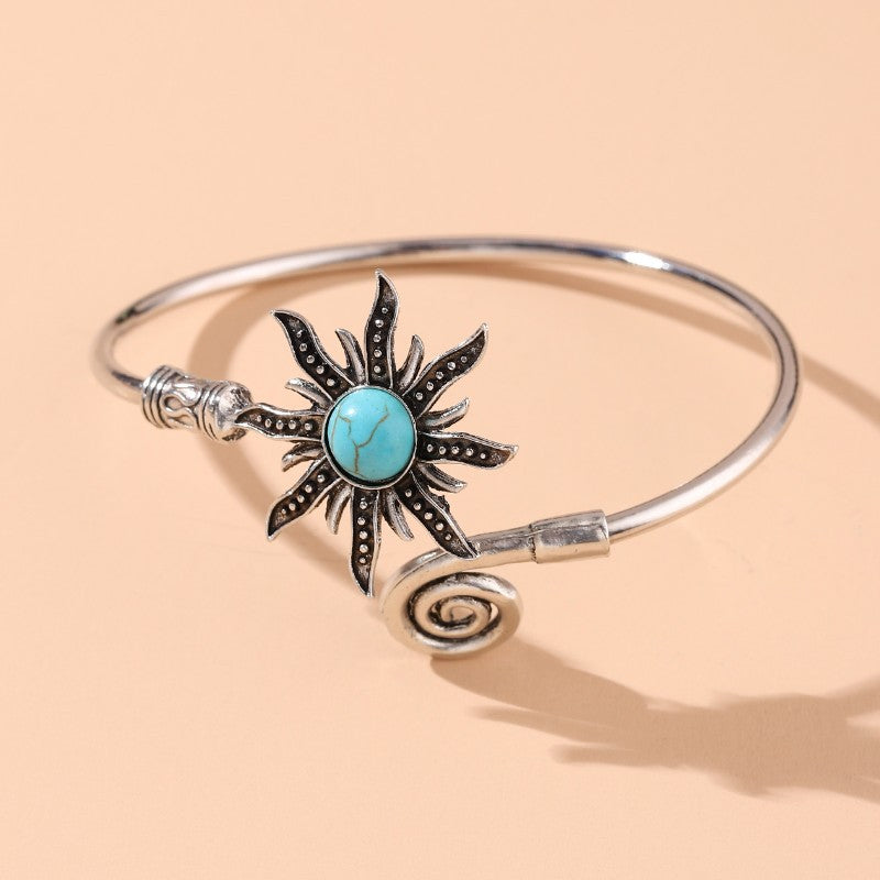 Wholesale Vintage Suower Turquoise Alloy Bracelet