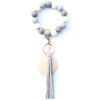 Wholesale PU Printed Tassel Pendant Wrist Keychain