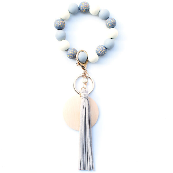 Wholesale PU Printed Tassel Pendant Wrist Keychain