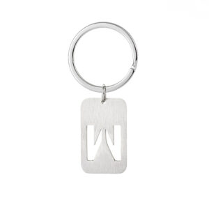 Military card hollow letter keychain-W