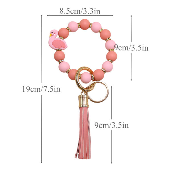 O1CN01k9Lttj1eDqyhrVKjQ_2216524353838-0-cib Wholesale Vermicelli Strap Flamingo Silicone Beaded Wrist Keychain