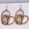 Wholesale Baseball Basketball Football Volleyball Retro Wooden Earrings