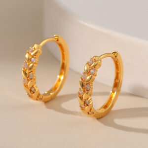 O1CN01kAPimw1EhSUKCQRsG__2210915660383-0-cib Wholesale 18K Real Gold Plated Wheat Earrings