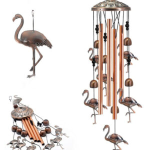 Vintage wrought iron Flamingo wind chimes