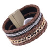 Wholesale Diamond Studded Leather Magnet Alloy Bracelet
