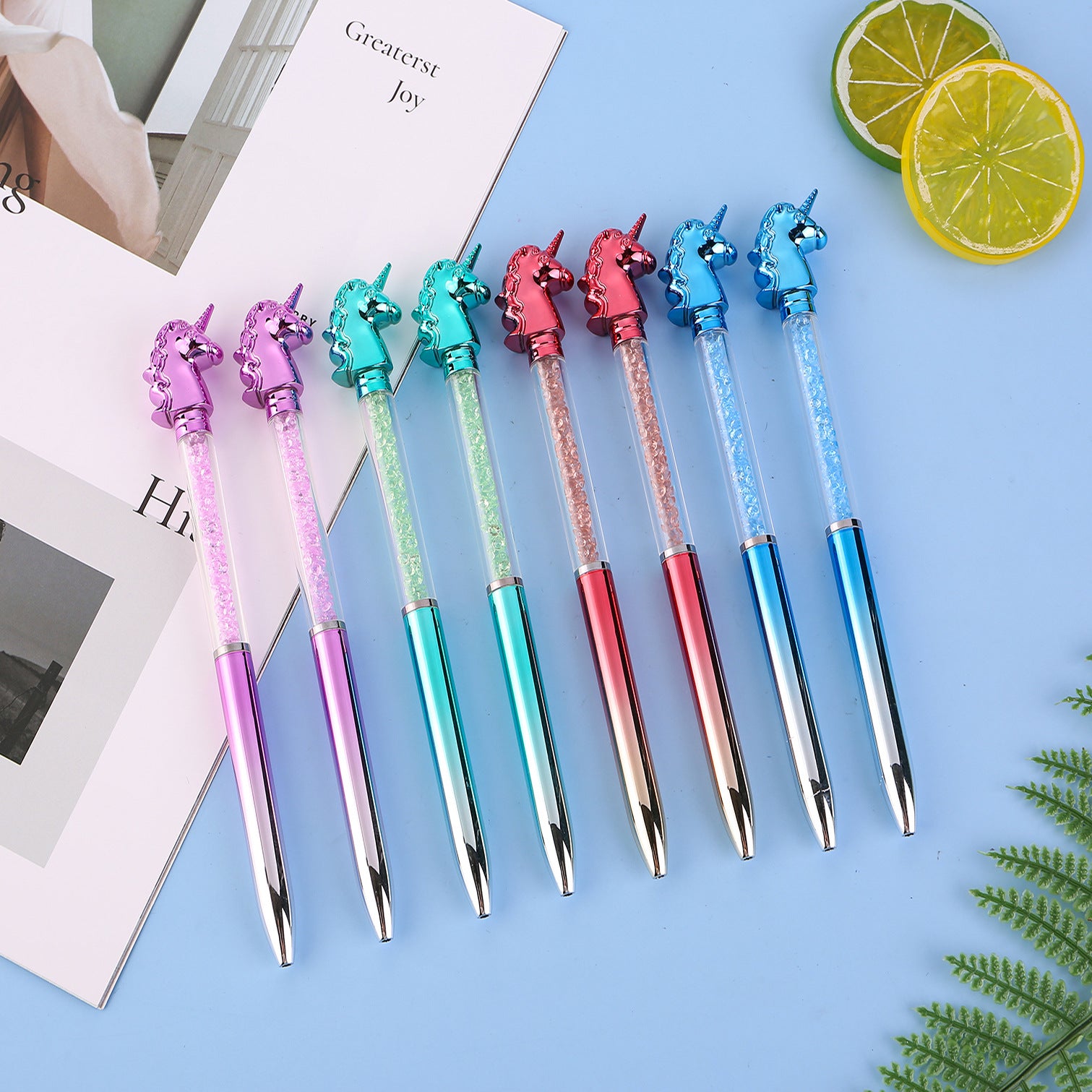 Wholesale Plastic 0.7mm Blue Crystal Diamond Ballint Pen