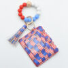 Wholesale New Color Card Holder Silicone Beaded Wrist Keychain