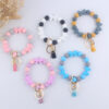 Wholesale Cartoon Bow Knot Silicone Handmade Beaded Wrist Key