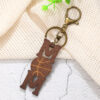 Wholesale Sports Style Ball Baseball Rugby MOM Wood Chip Vintage Keychain