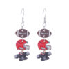 Wholesale Sports Style Baseball, Rugby, Basketball, Football, Long Wooden Earrings