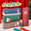 Wholesale PU Christmas Cartoon Pencil Bag