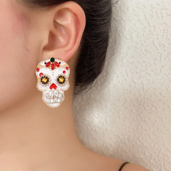 Wholesale Skull Earrings with Pearls